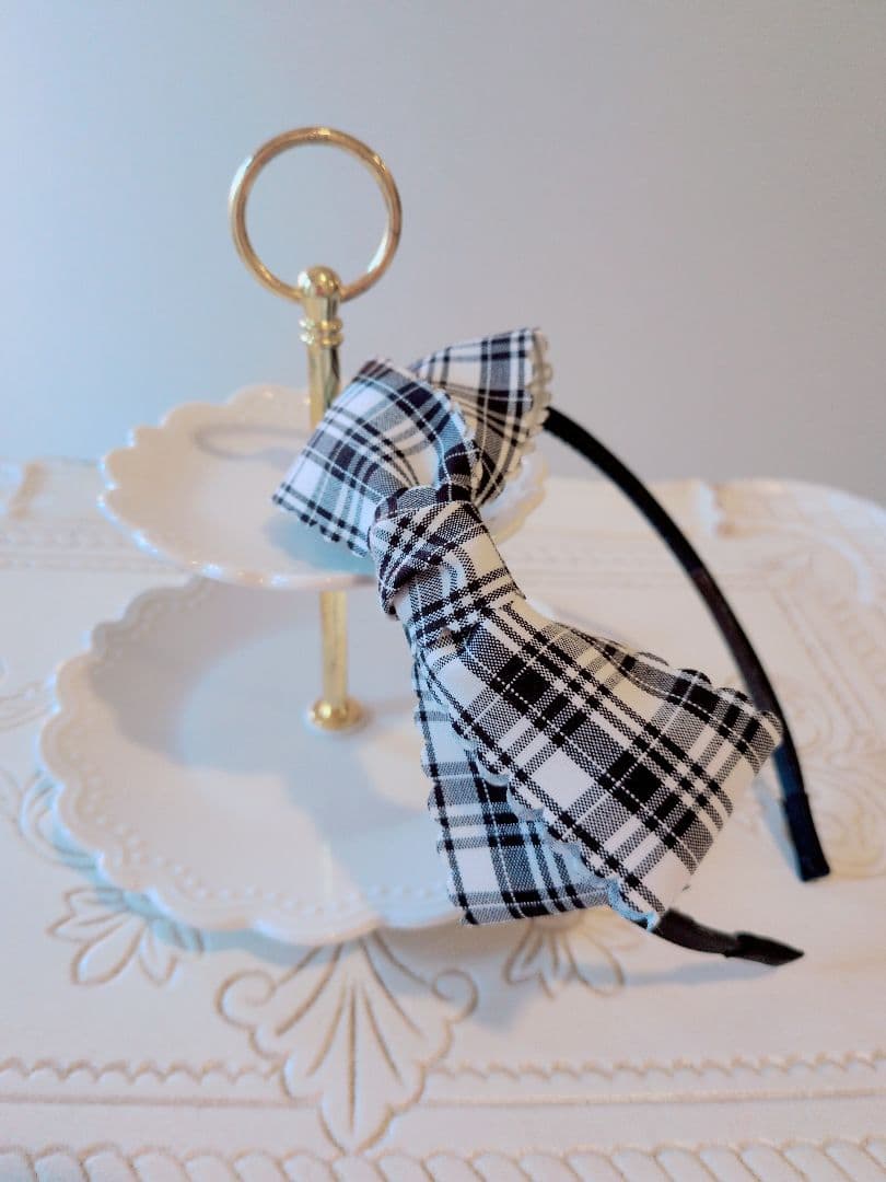 【R・カ】リボン・カチューシャ(クリスタルストーン)