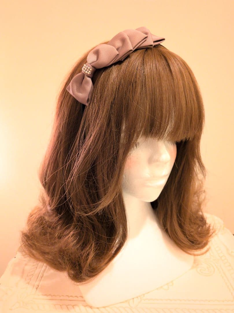 【R・カ】リボン・カチューシャ(クリスタルストーン)