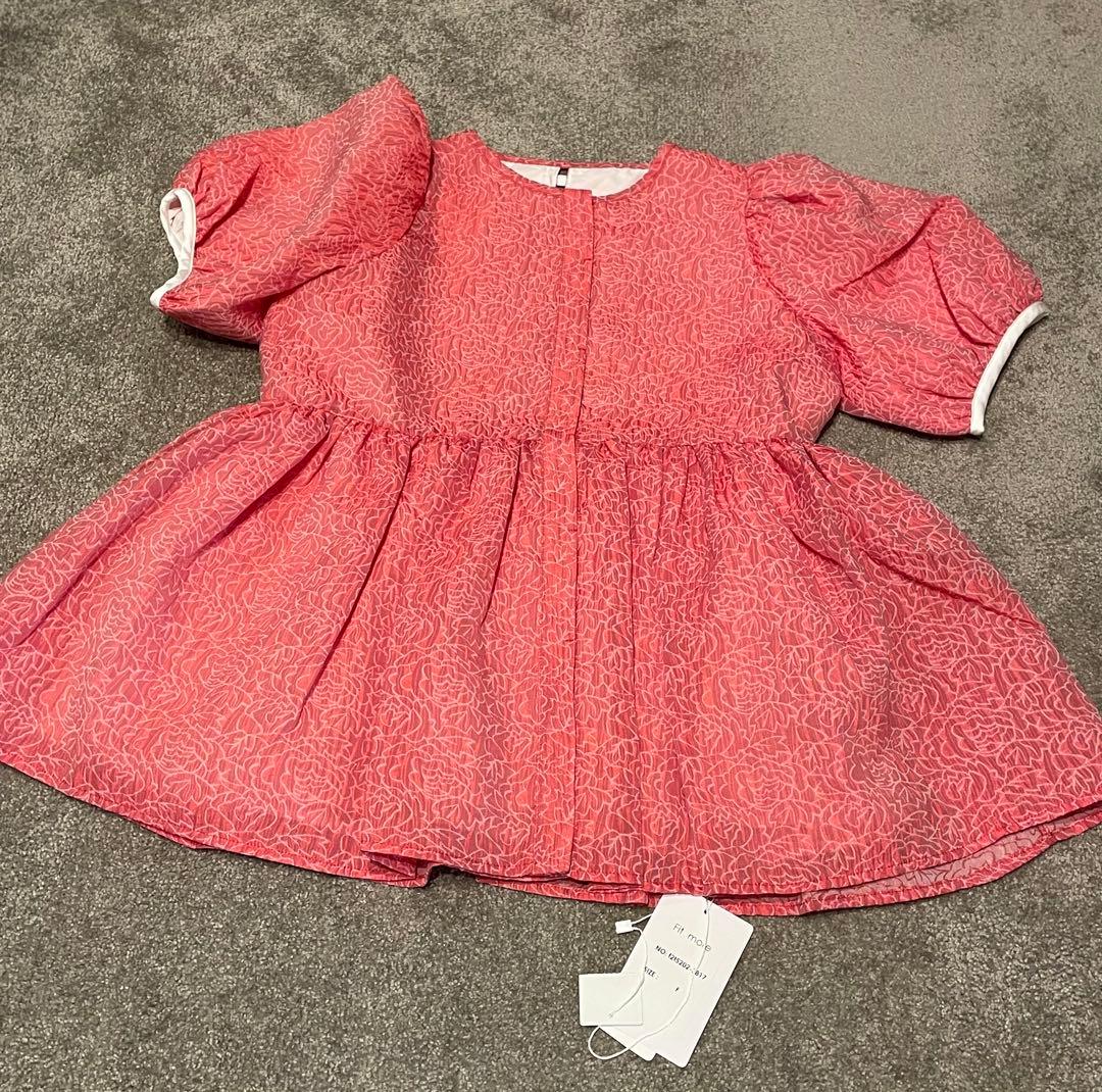 fitmore 限定カラー　バックリボントップス+花柄トップス