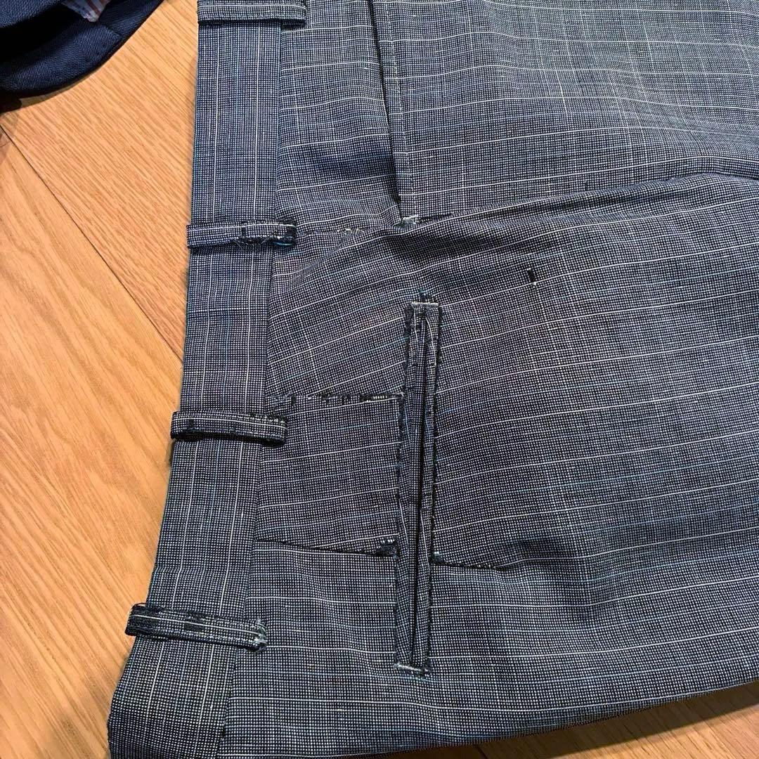 （UK高級生地モッズスーツ）グレー チェック柄 ビジネススーツジャケット