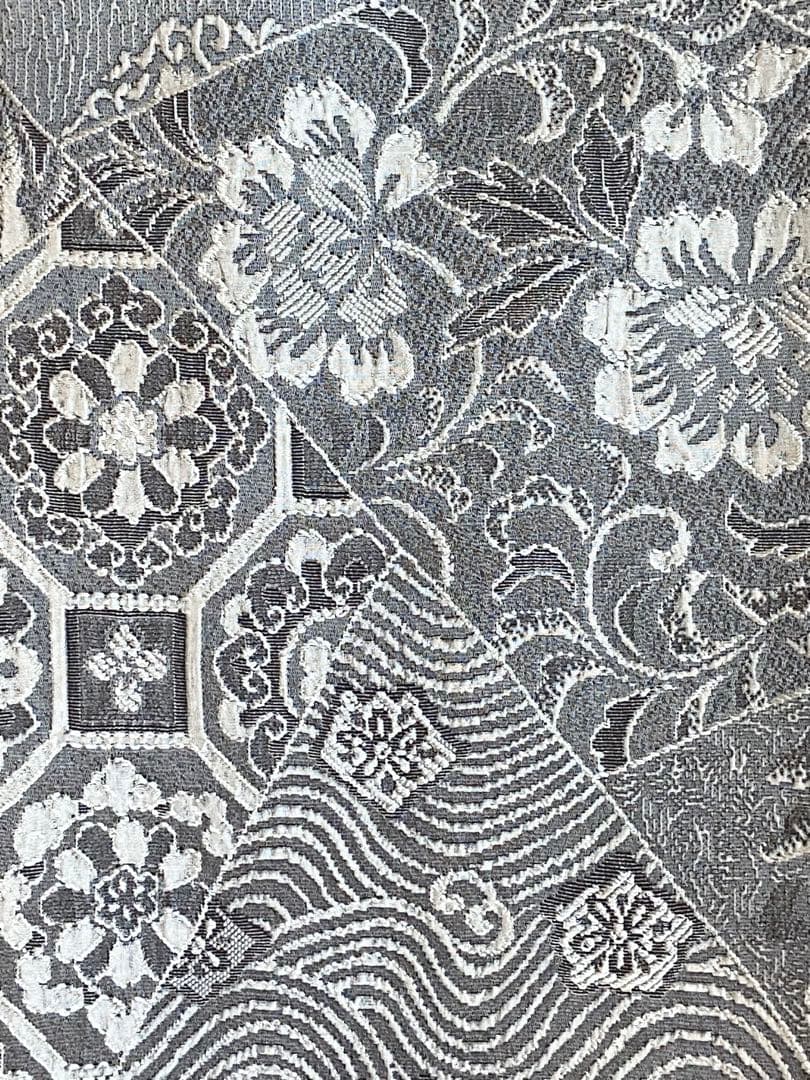 美品☆天目織　お召し　花模様　東京ますいわ屋謹製　着物（袷）