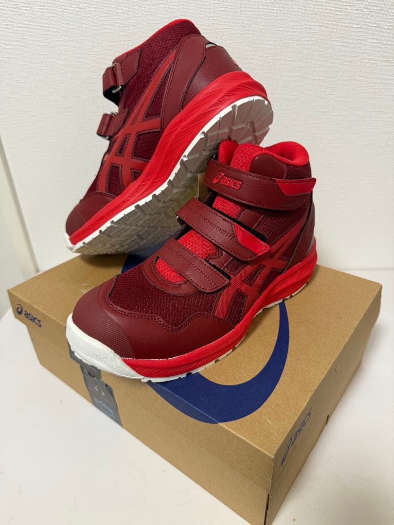 ASICS WINJUS CP216 安全靴 25.5cm レッド