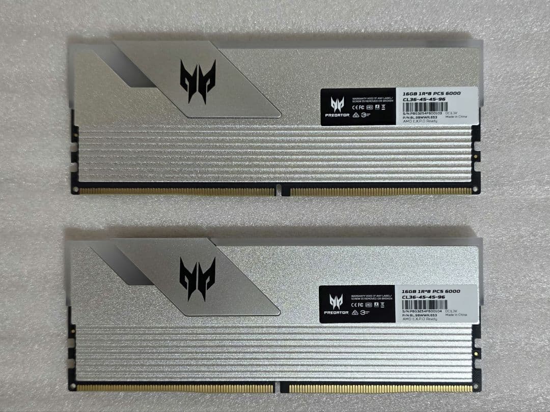 Acer DDR5 6000MHz (16GB×2枚) RGB