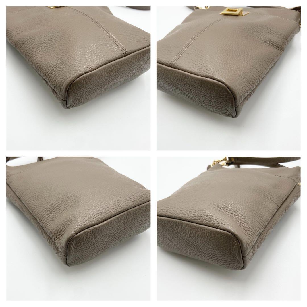 未使用級　ATAO アタオ　ホリデー　ショルダーバッグ　2way レザー　トープ