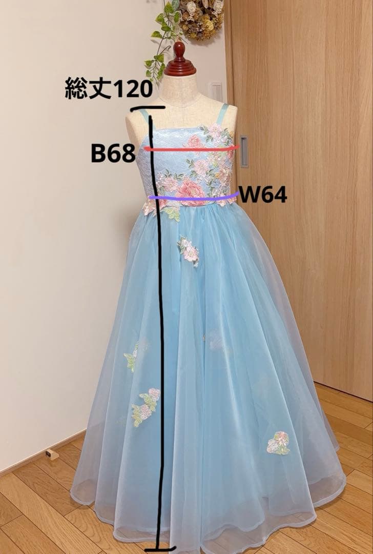 130ジュニアドレス　ハンドメイド　ピアノ発表会 コンクール　一点もの