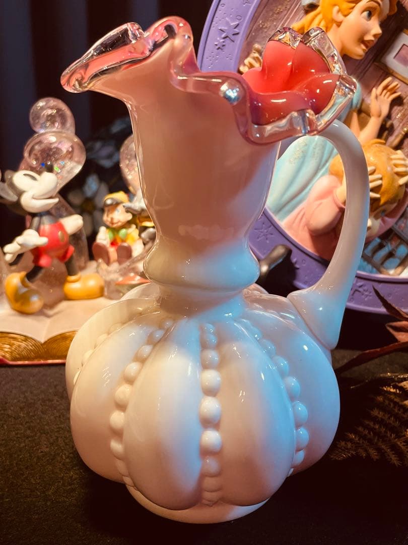 フェントン　ピーチクレスト　メロンシェイプ　フラワーベース　Fenton (大)