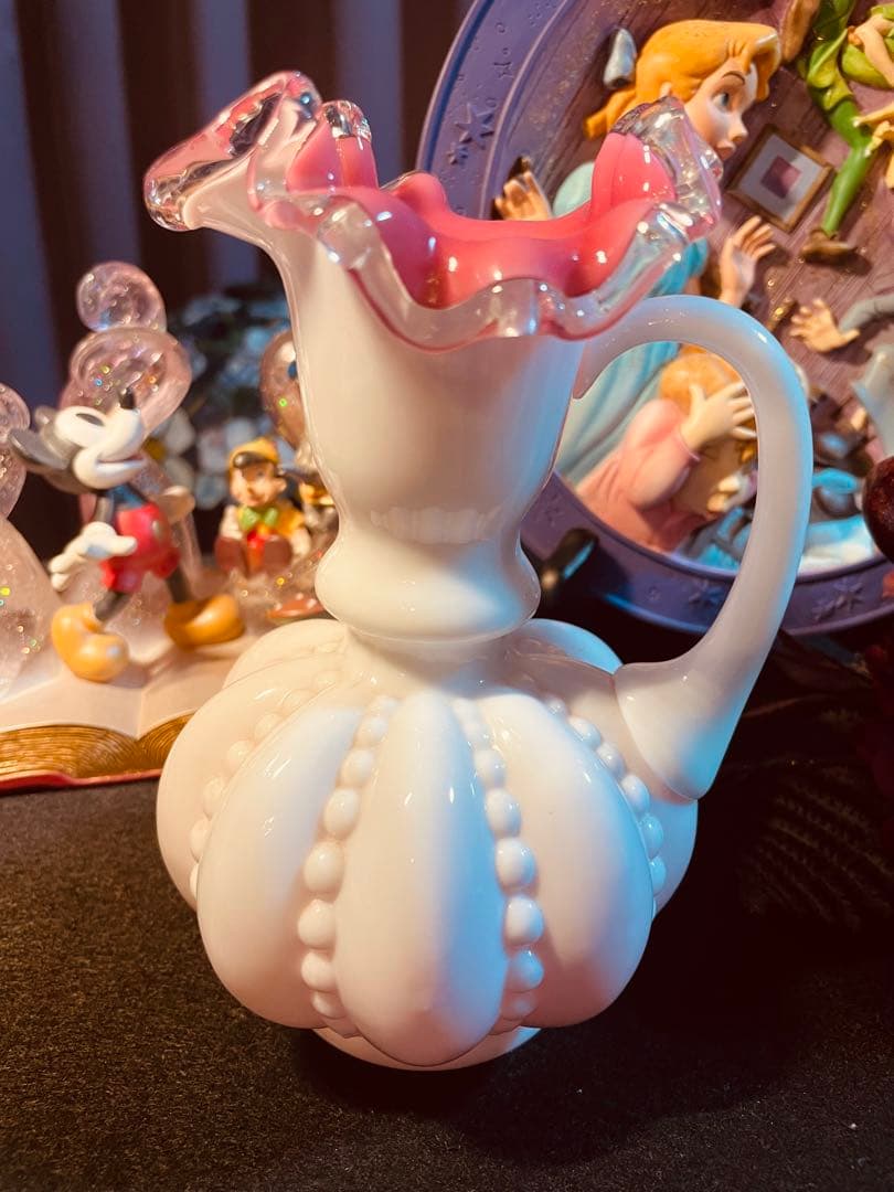 フェントン　ピーチクレスト　メロンシェイプ　フラワーベース　Fenton (大)