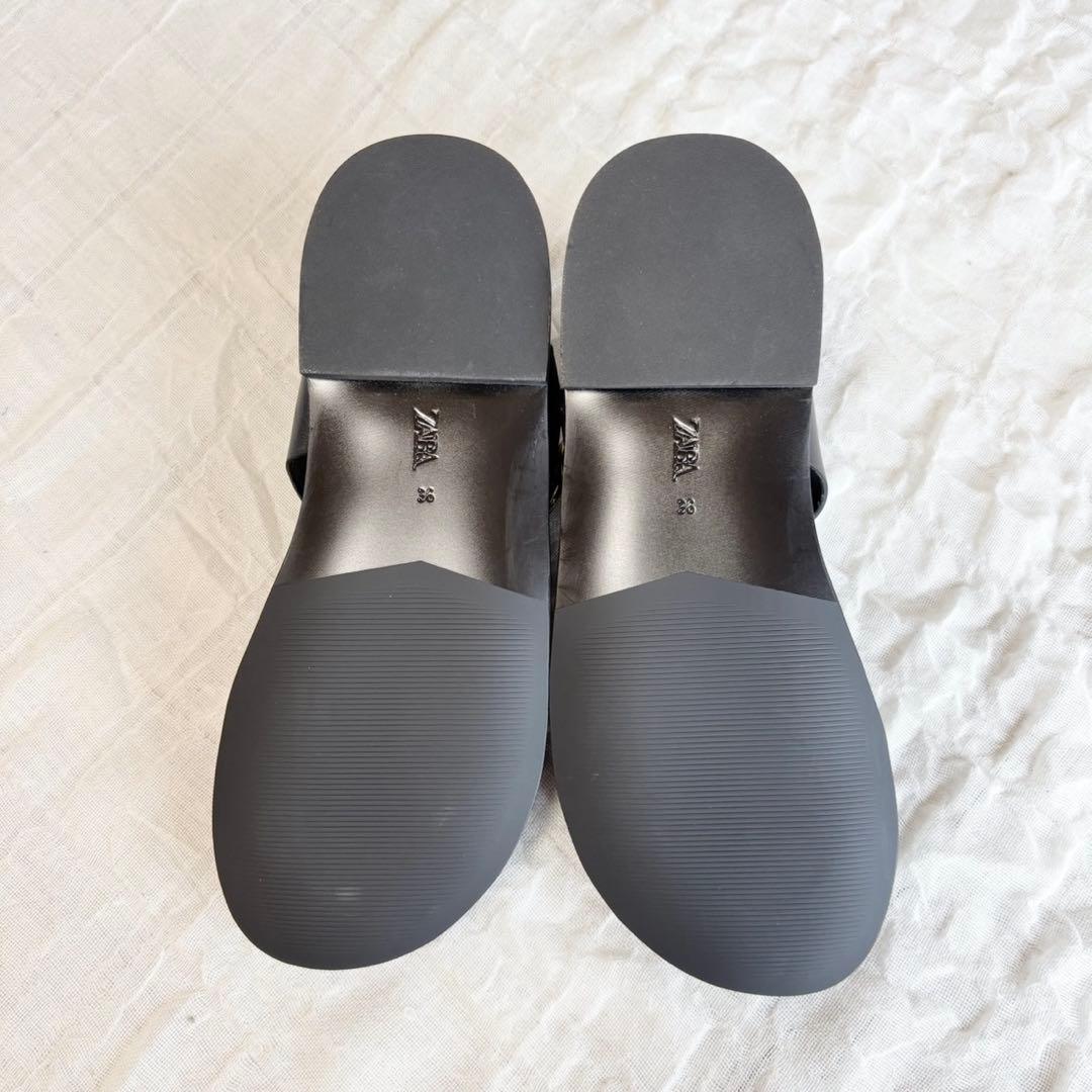 【新品未使用タグ付】 ZARA (ザラ) グルカサンダル フラット ブラック