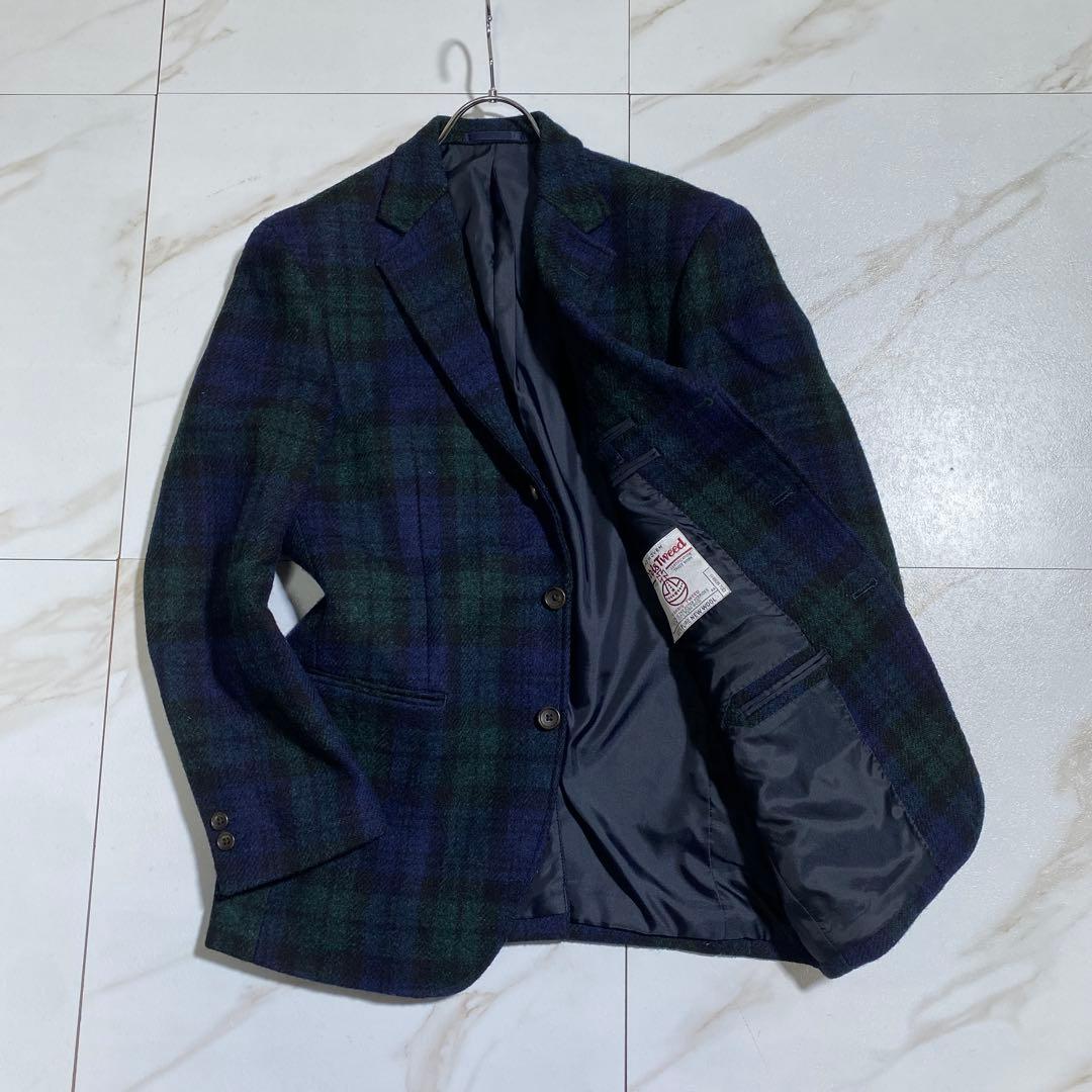 希少⭐︎オックスフォード ハリスツイード ウール チェック テーラードジャケット