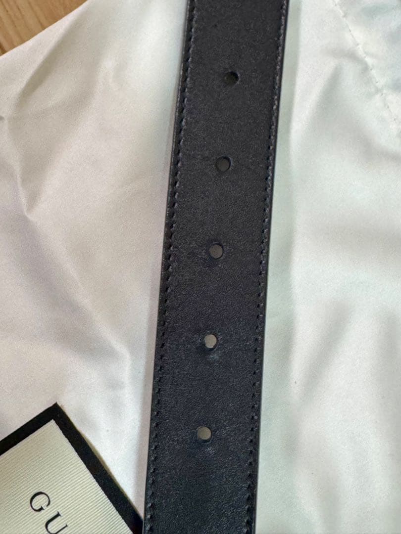 正規品 GUCCI GGマーモント ダブルG ベルト ブラック スリムベルト