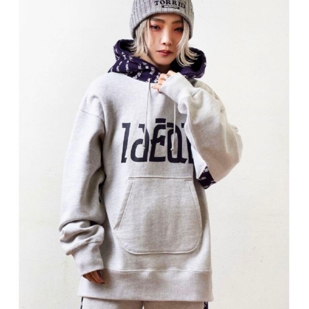 RNAラウンドテールパーカー&ルーズスウェットパンツ上下セットアップ杢グレー