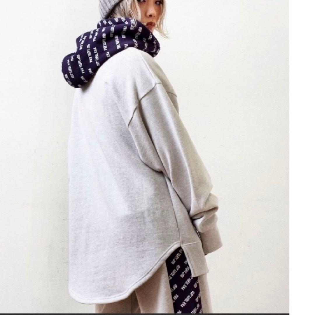 RNAラウンドテールパーカー&ルーズスウェットパンツ上下セットアップ杢グレー