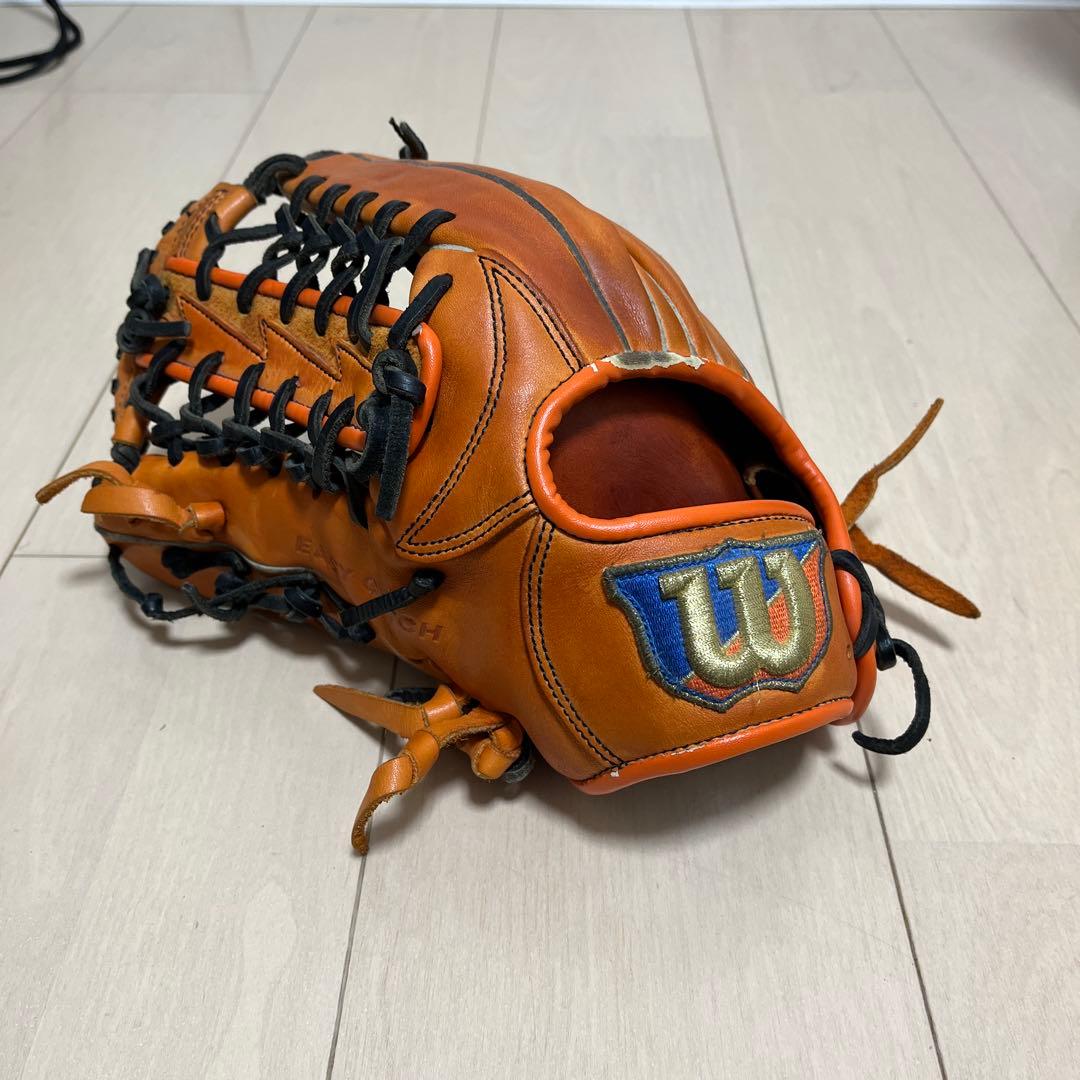 Wilson 軟式 外野手用 グローブ オレンジ 左投げ