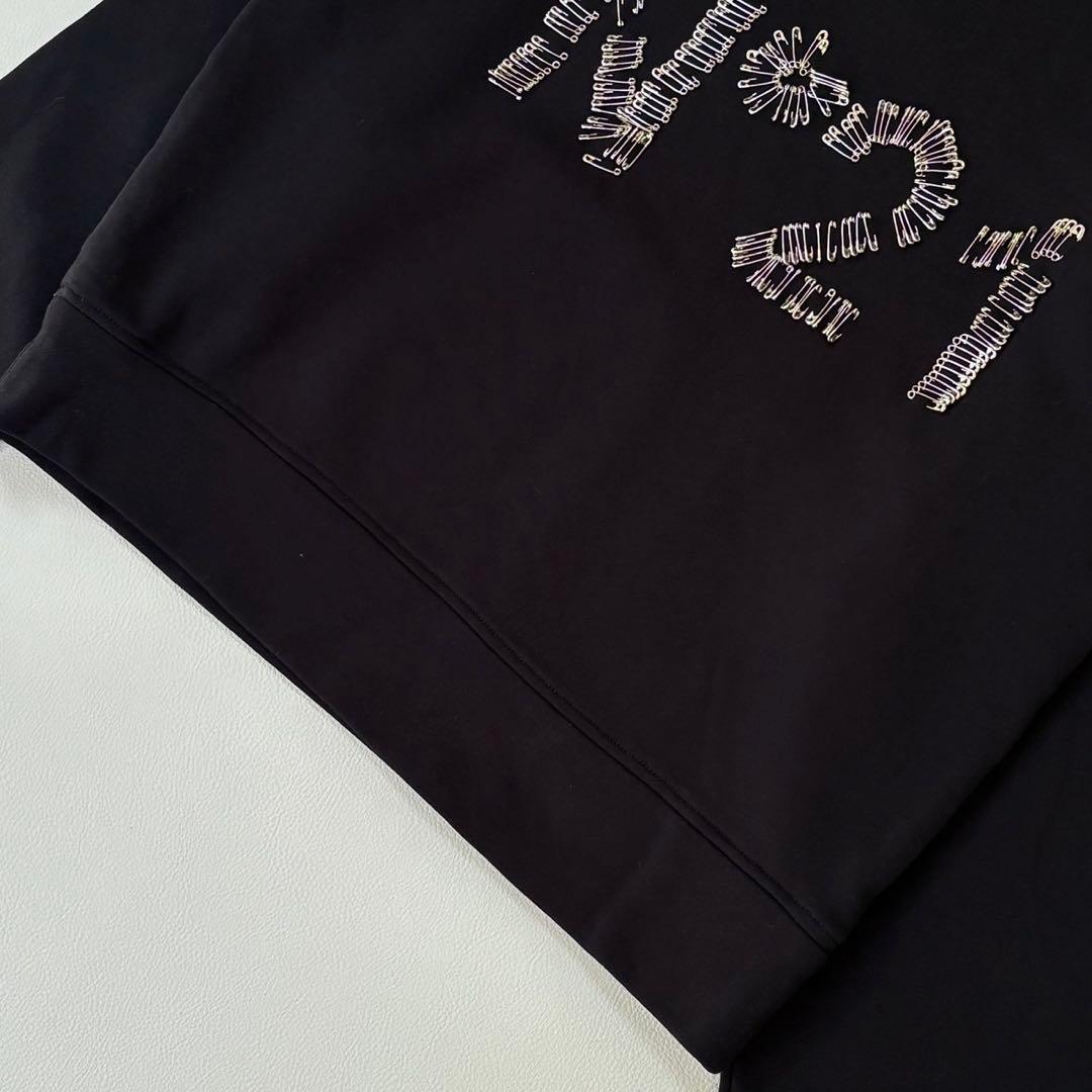 美品✨N°21 安全ピンデザイン ロゴトレーナー スウェット ブラック