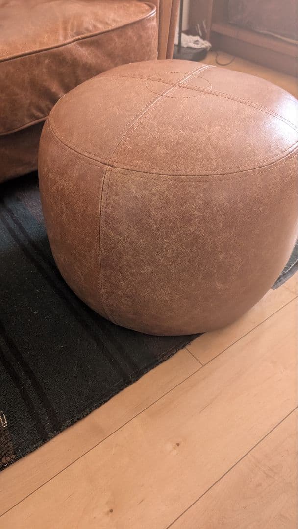 OAKS LEATHER STOOL_crack オークスレザースツール