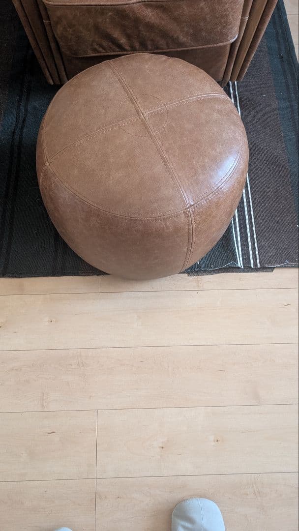 OAKS LEATHER STOOL_crack オークスレザースツール
