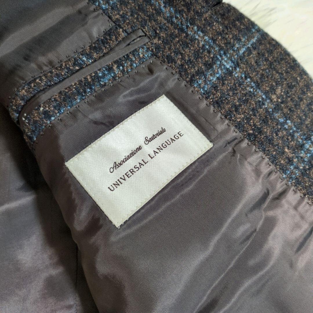 ユニバーサルランゲージ　カノニコ　ジャケット　チェック　ツイード　ブラウン