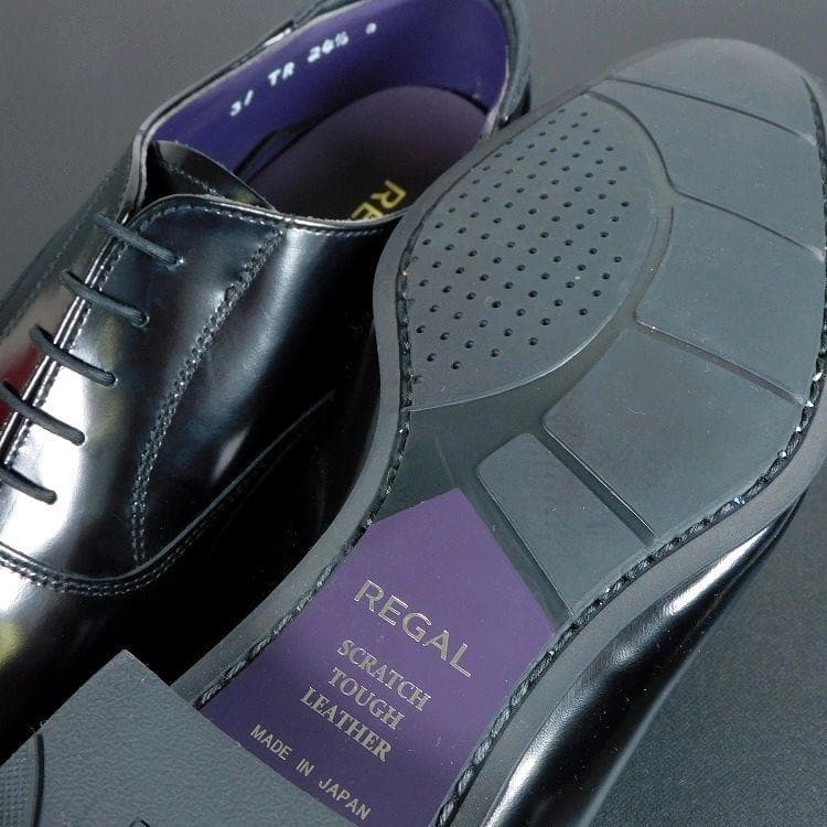 アド　新品 REGAL リーガル 24.5cm 黒 内羽 ストレートチップ