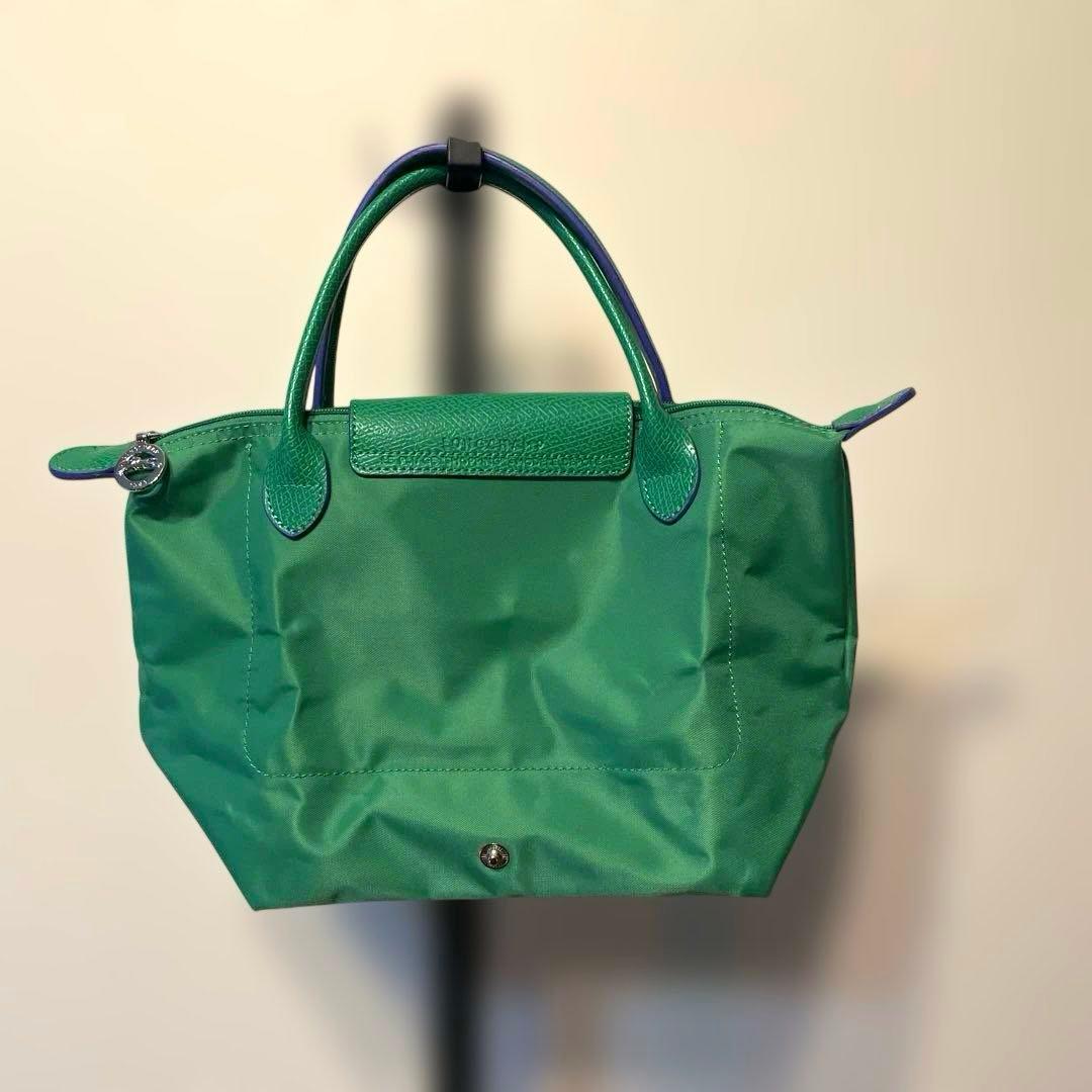 Longchamp ルプリアージュ クラブ トップハンドルS グリーン×ブルー
