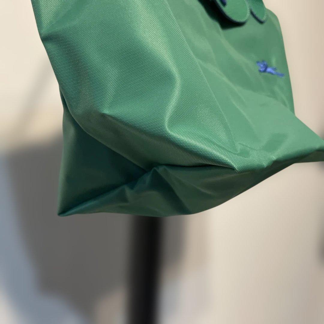 Longchamp ルプリアージュ クラブ トップハンドルS グリーン×ブルー