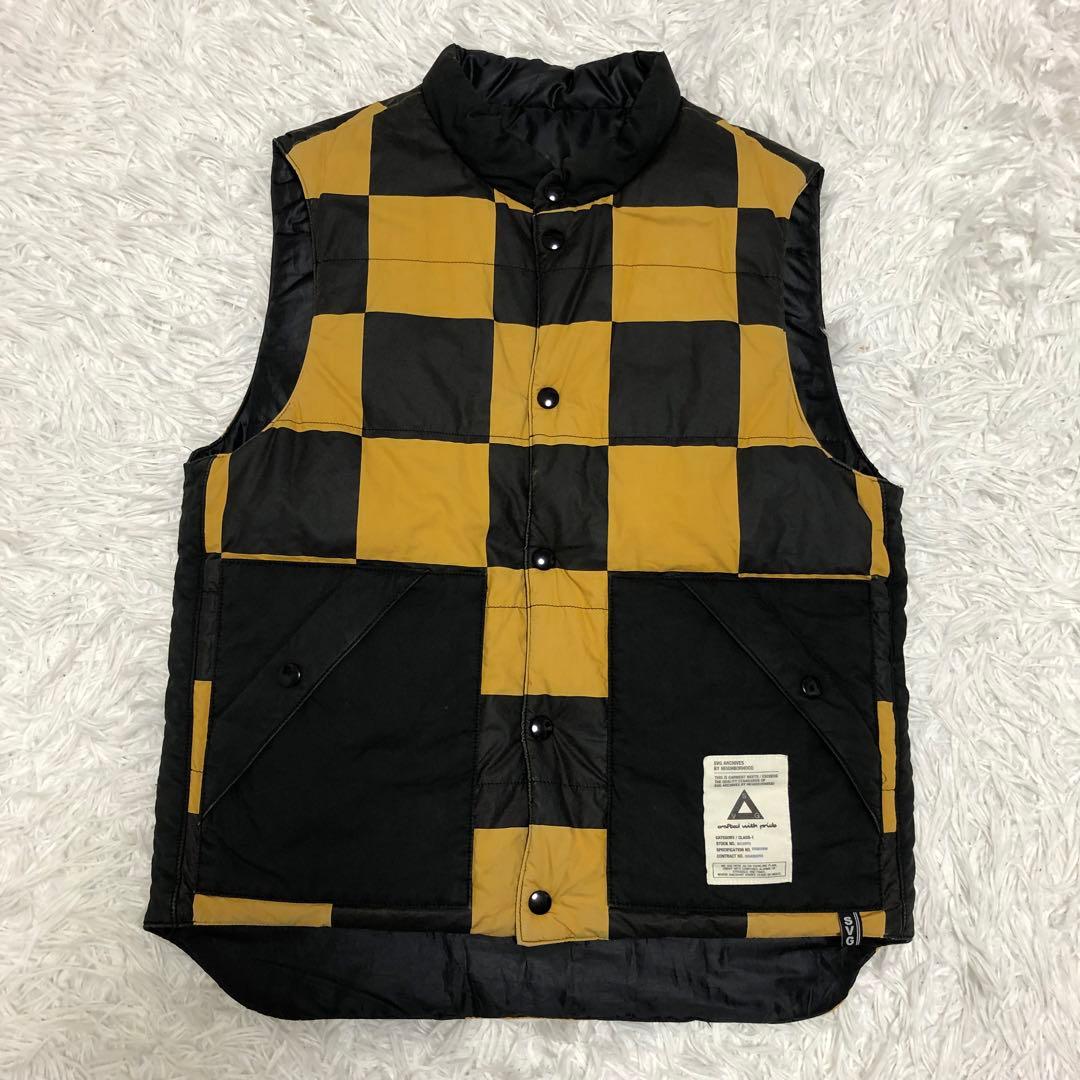 neighborhood ベスト　チェッカー　イエロー×ブラック　リバーシブル