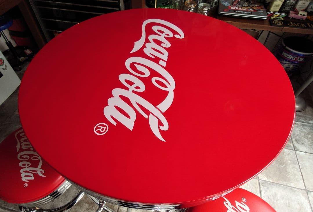 【トミーさま専用】コカ・コーラ テーブルセット スツール4脚 テーブル 美品