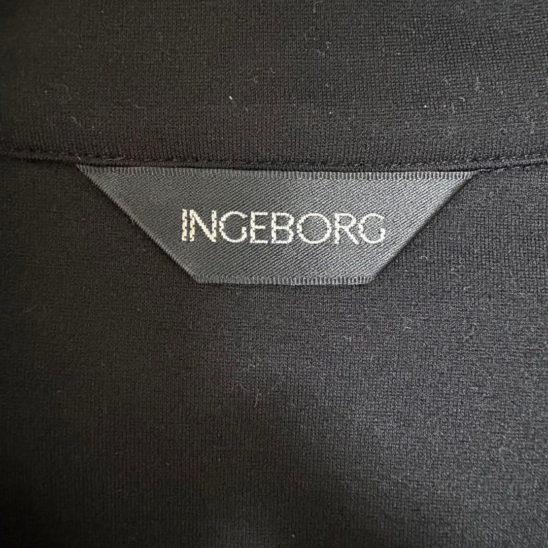 美品 インゲボルグ セーラーカラーカーディガン ブラック ジップパーカー 薔薇