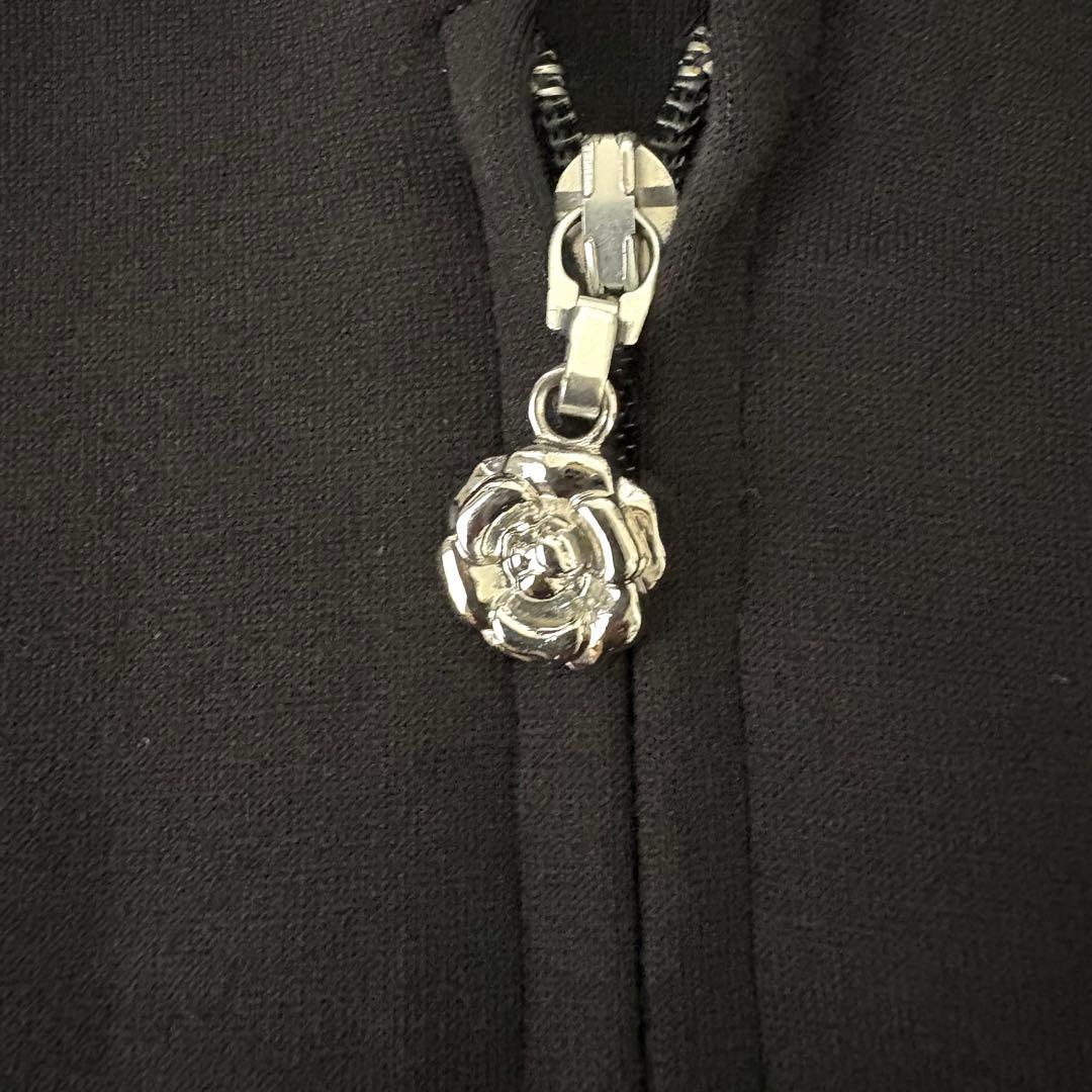 美品 インゲボルグ セーラーカラーカーディガン ブラック ジップパーカー 薔薇