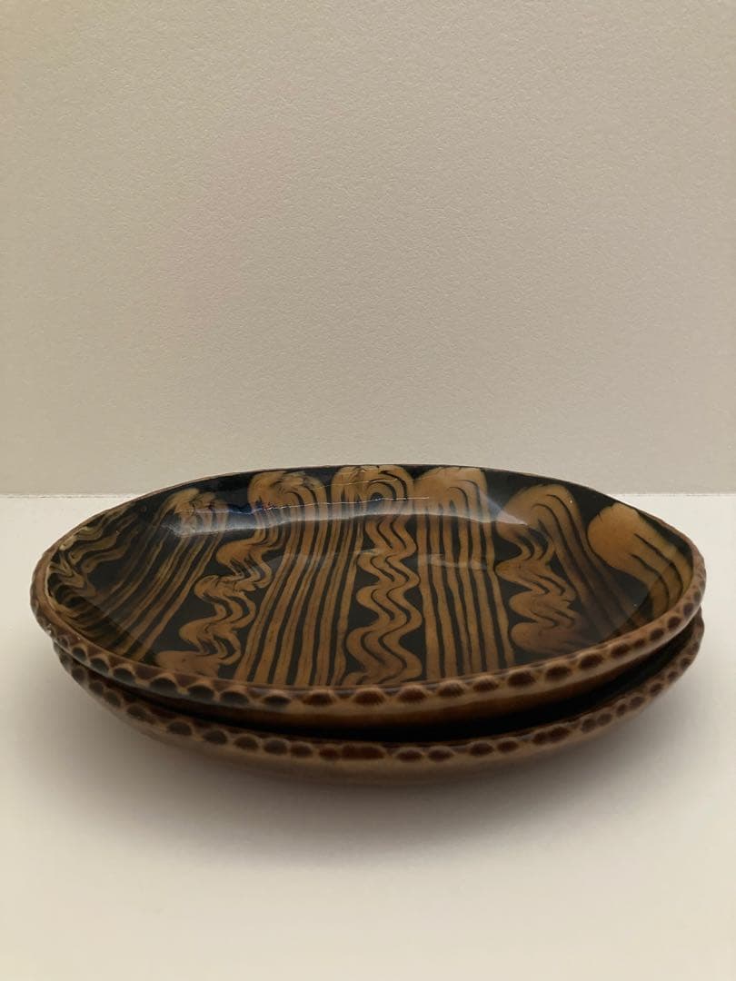 十場天神さんの楕円皿2枚セット