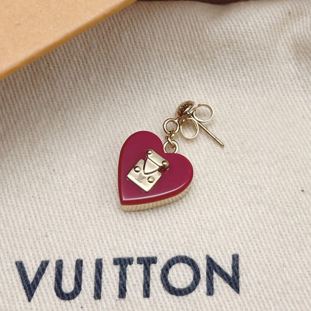 ルイヴィトン ブックルドレイユ ロックミー ハートピアス 赤　片方
