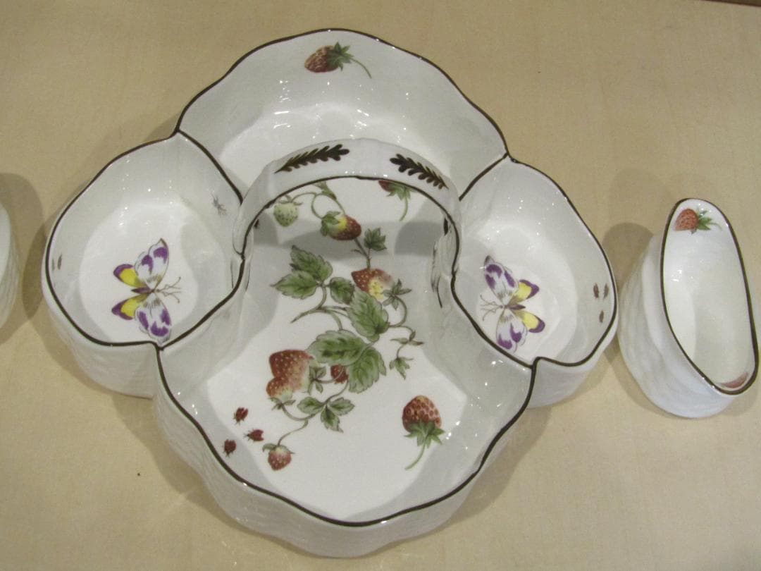 イギリス　コールポート　アンティーク　ストロベリーバスケット