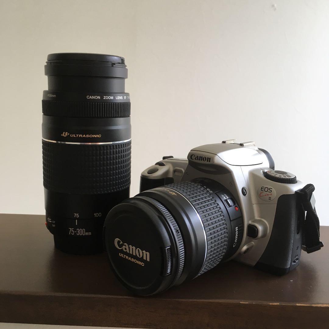 Canon キヤノン EOS KISS Ⅲ フイルムカメラ バッグ・レンズ2本付
