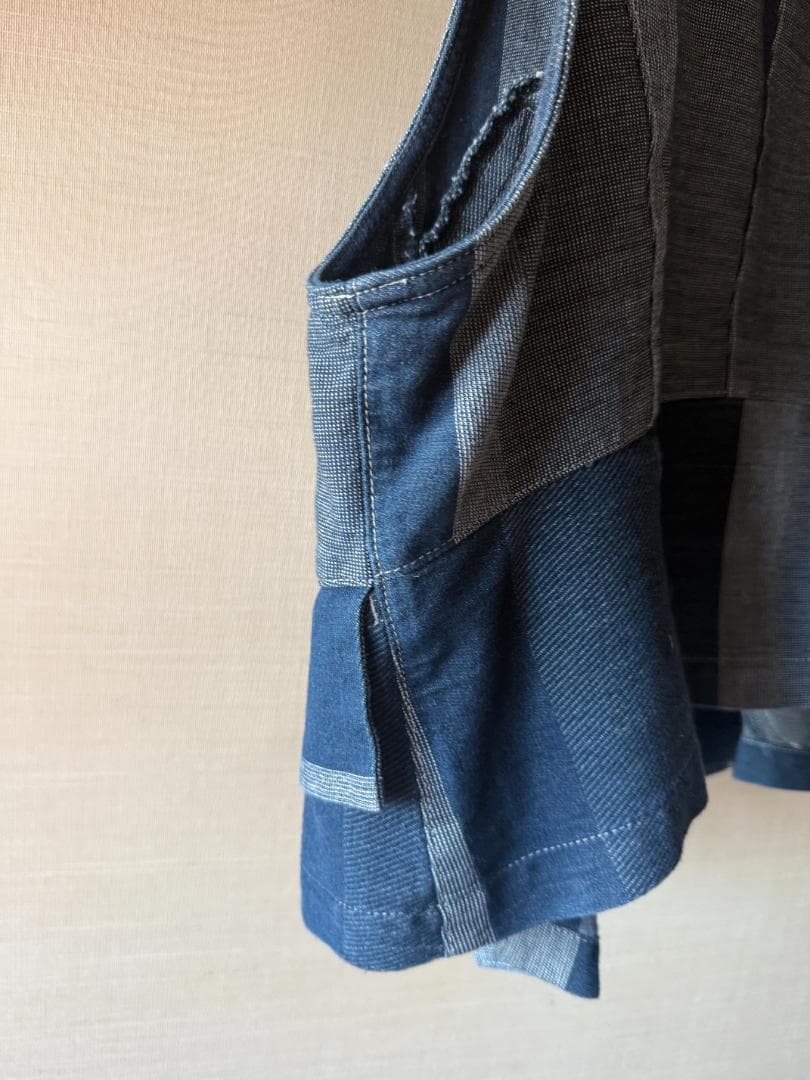 よっしー様 未使用タグ付き Cube-cube デニム パッチワーク風ベスト