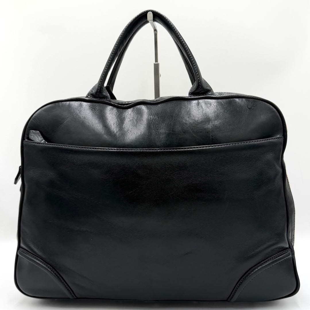 【良品】ファイブウッズ ブリーフケース プラトウ ビジネス レザー ブラック