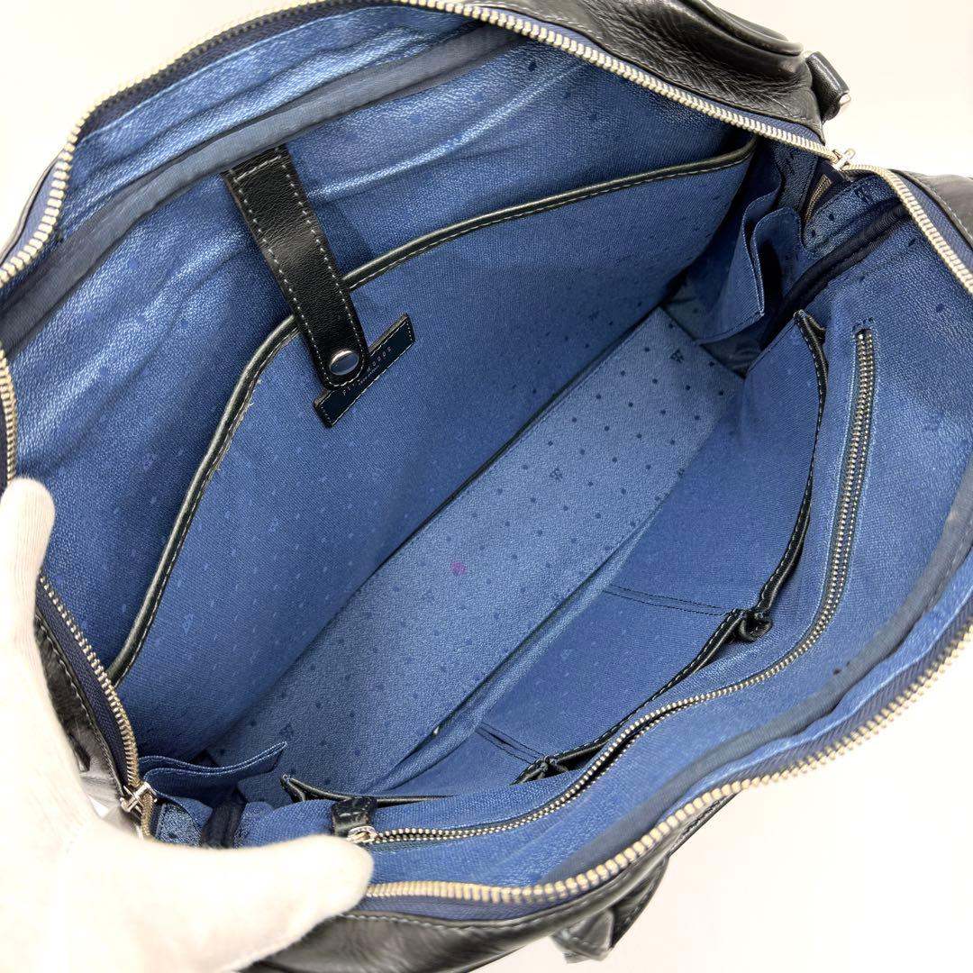 【良品】ファイブウッズ ブリーフケース プラトウ ビジネス レザー ブラック