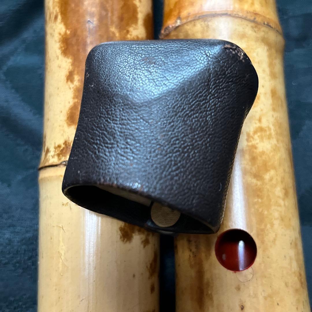 尺八 都山流 在銘 二印 中継ぎ緩み無し 一尺七寸管 籐巻 銀三線 良品