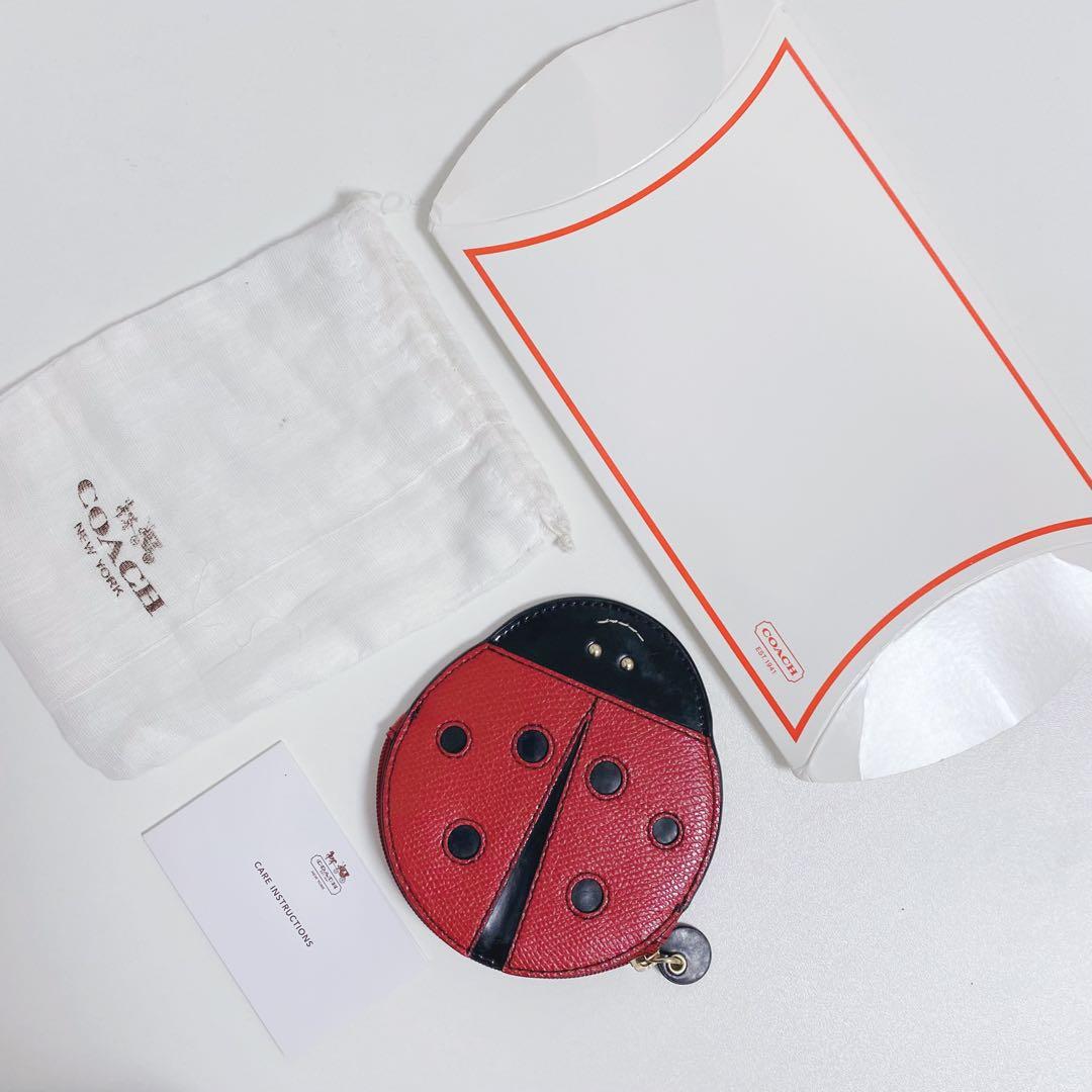 【新品未使用】COACHコーチ★ケース★てんとう虫★レッド赤ブラック黒