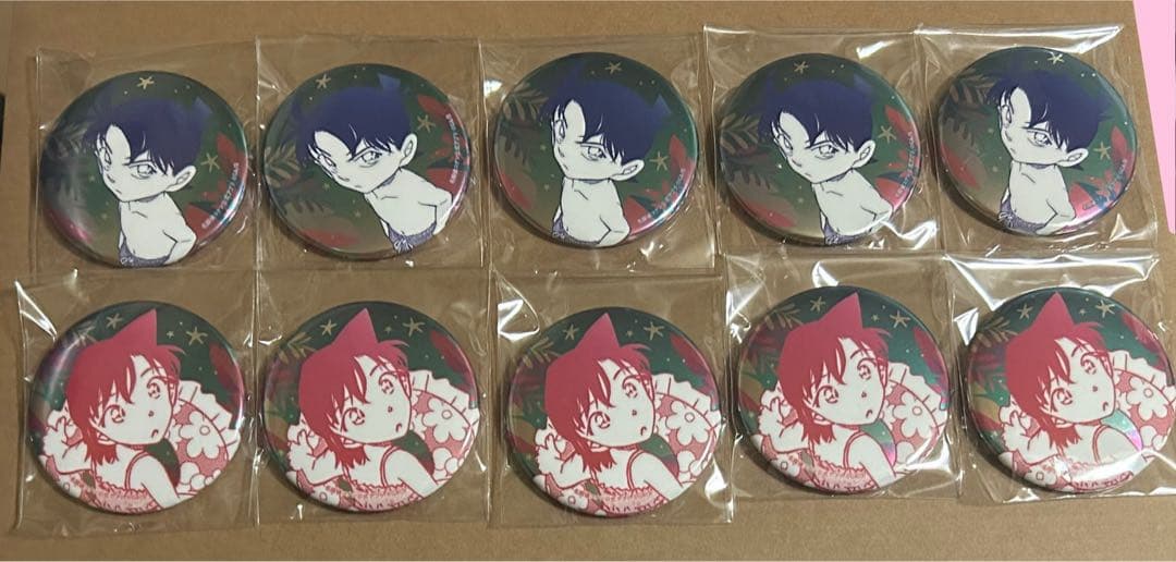 名探偵コナン さざ波シリーズ 缶バッジ 工藤新一 毛利蘭