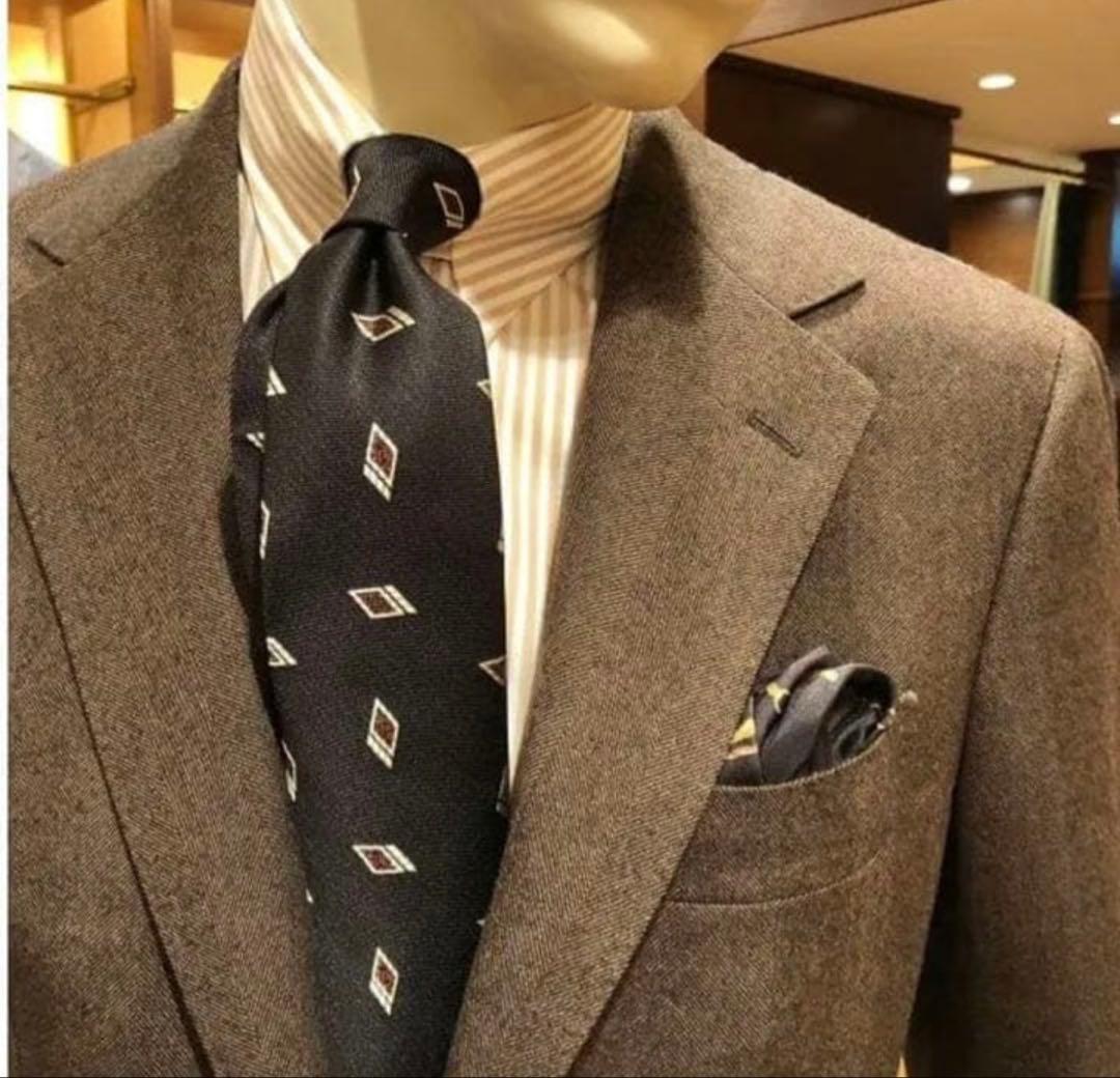 BEAMS F SAVILE CLIFFORD ヘリンボーン スーツ　46