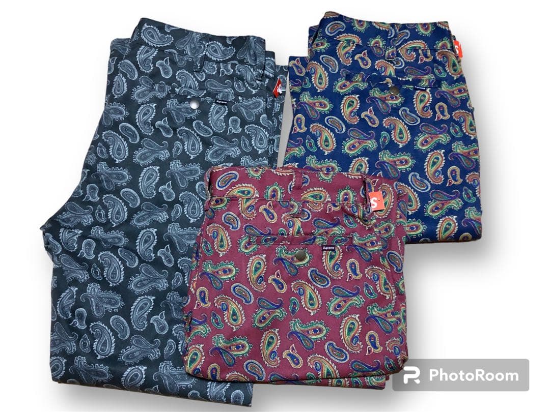 新品未使用 3本セット Supreme Paisley Work Pants