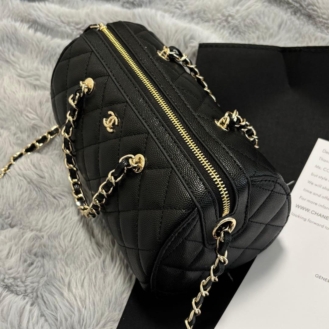 CHANEL ボストンバッグ ショルダーバッグ ハンドバッグ キャビアスキン