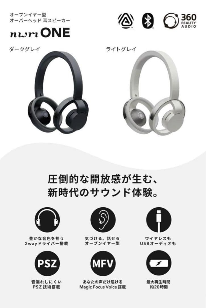 新品未開封nwm ONE オープンイヤースピーカー 耳スピ