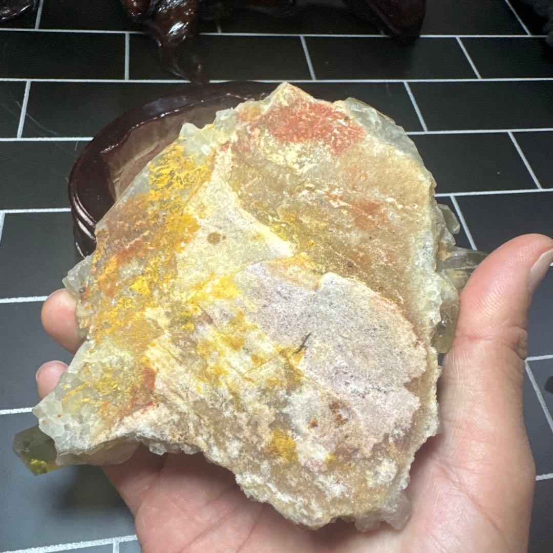 【高品質】天然シトリンクラスター 台座付 おまけ付