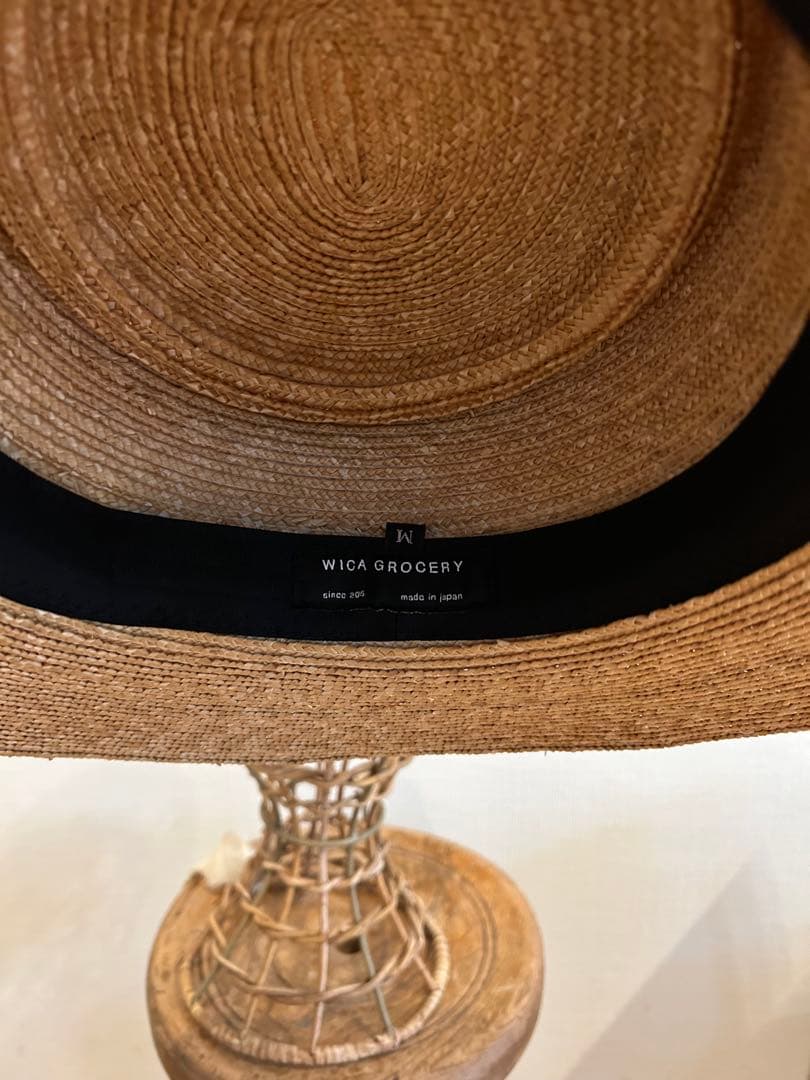 WICA GROCERY ウィカグロサリー　麦わら帽子 ベージュリボン