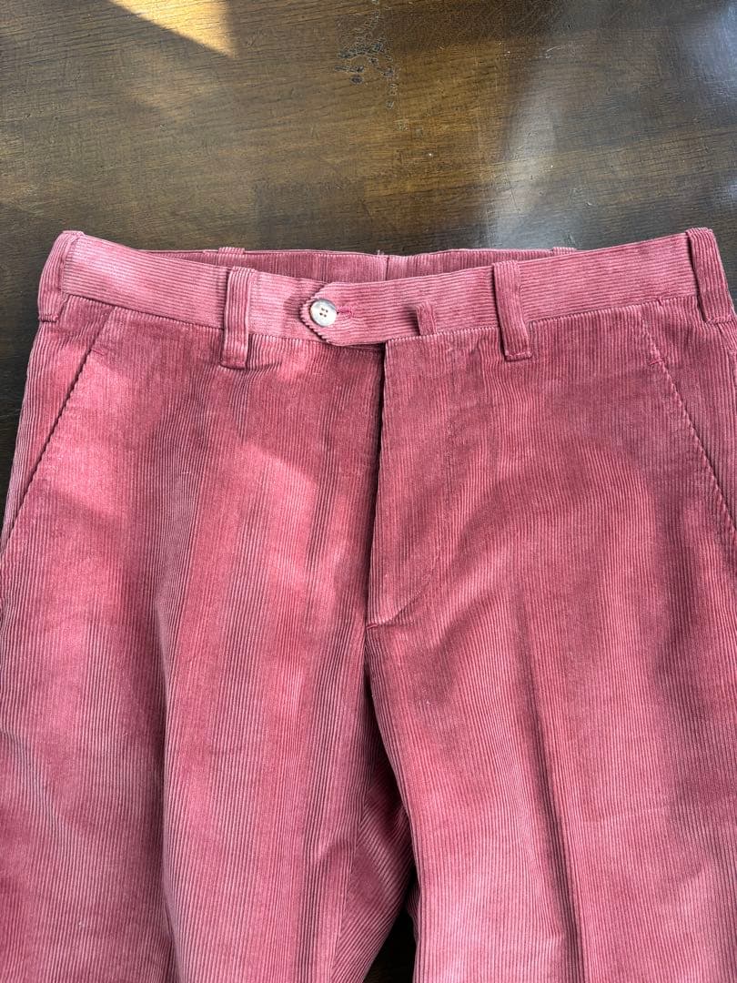 Attolini サーモンピンク　コーデュロイ スラックス