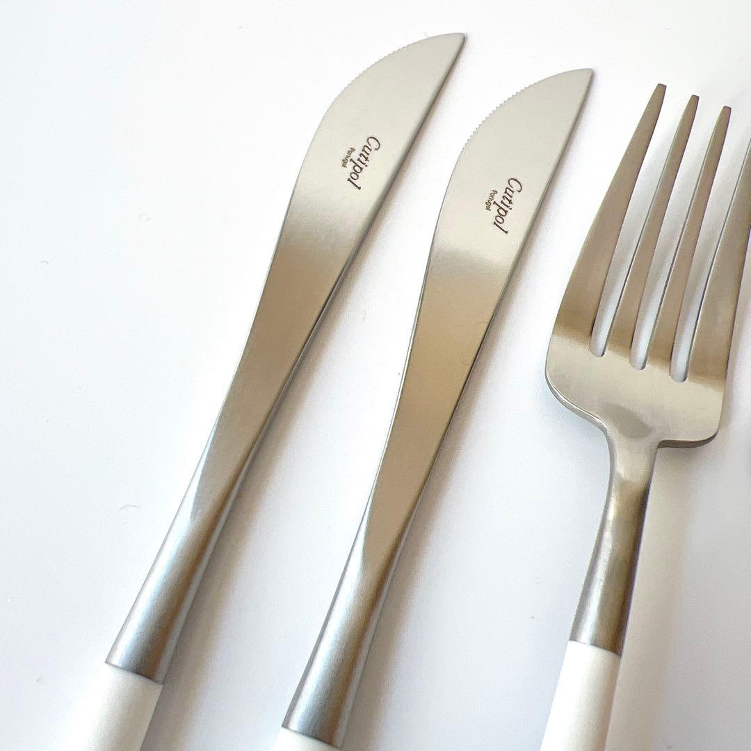 【良品】クチポール　ゴア　ホワイト＆シルバー　ディナー３種　計６本