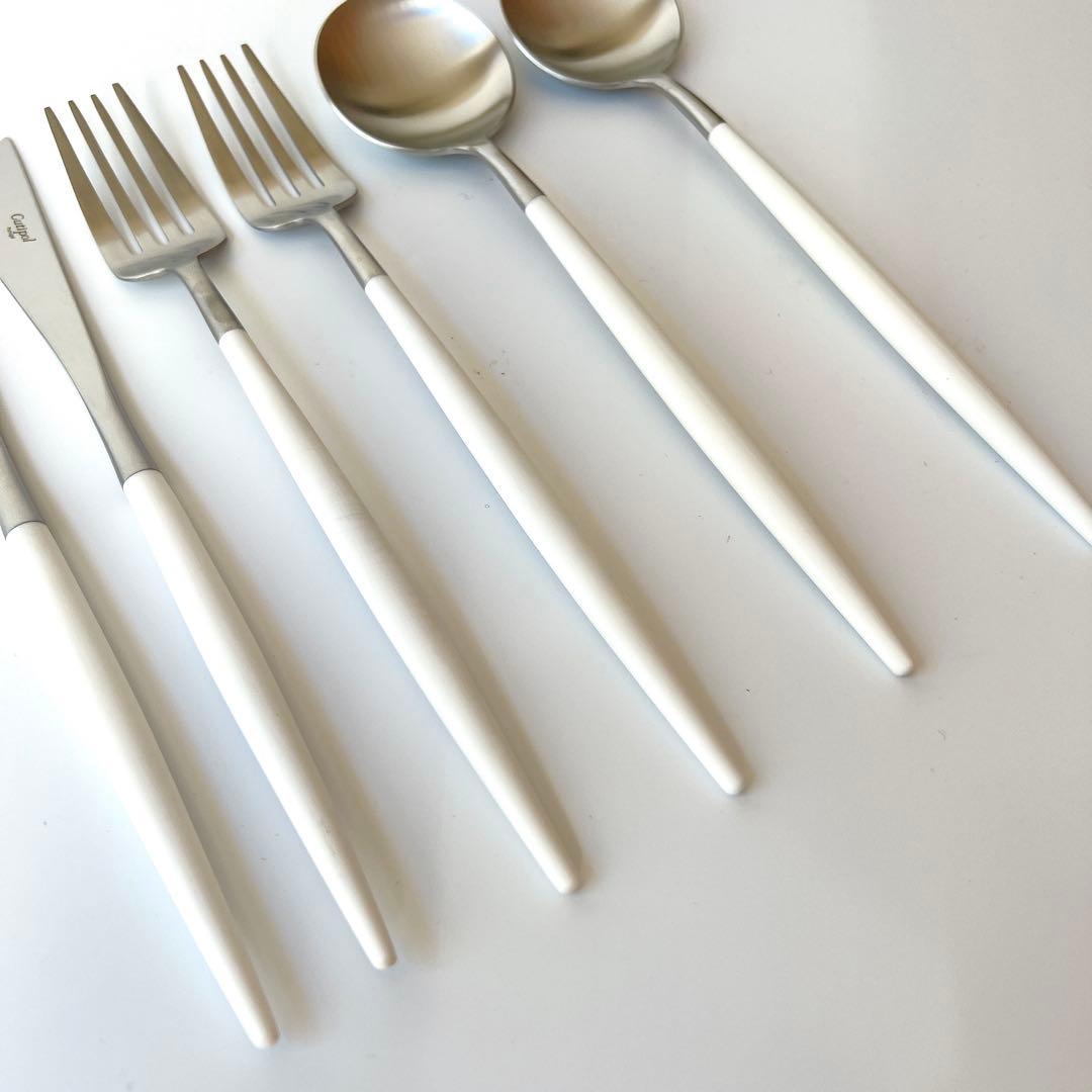 【良品】クチポール　ゴア　ホワイト＆シルバー　ディナー３種　計６本