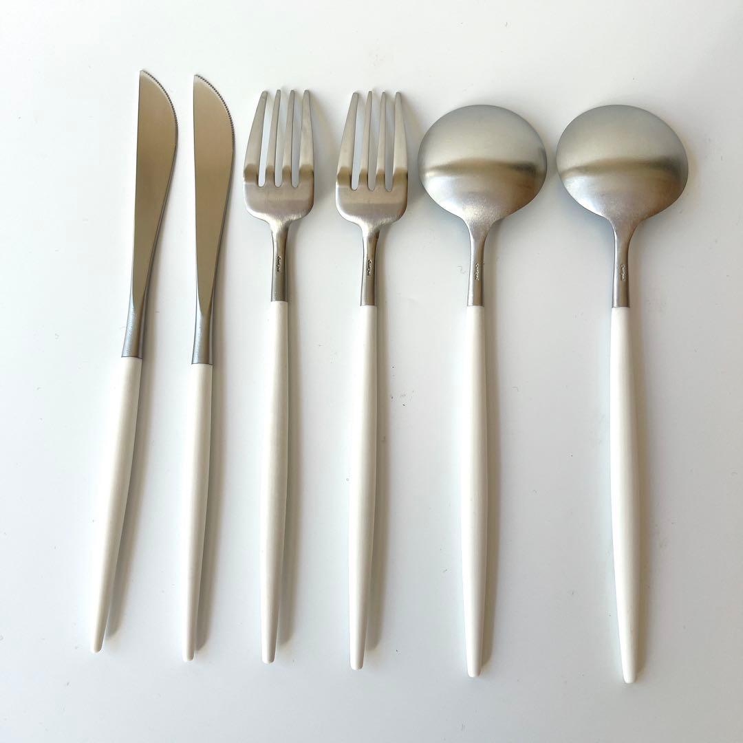 【良品】クチポール　ゴア　ホワイト＆シルバー　ディナー３種　計６本