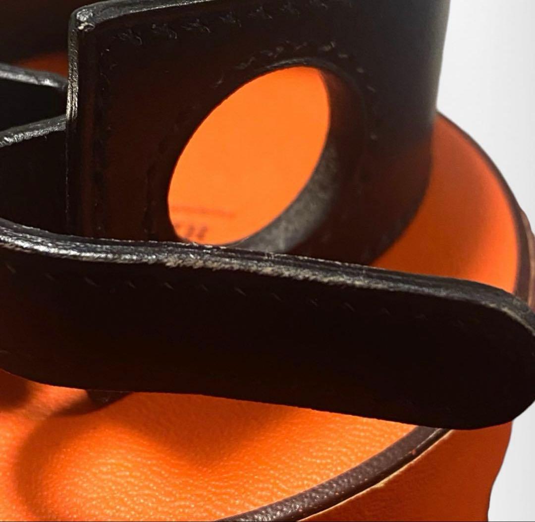 ★希少★【HERMES】エルメス　バングル　セリエ　黒　レザー