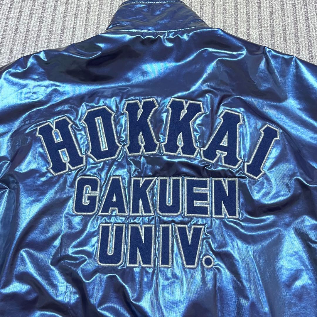 MIZUNO 北海学園大学野球部 グランドコート グラコン ジャンパー 紺 光沢
